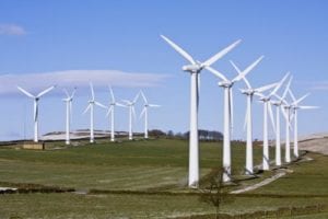 Wind turbines in windfarm image