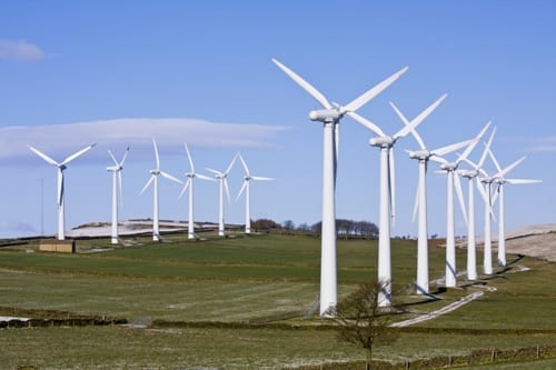 Wind turbines in windfarm image