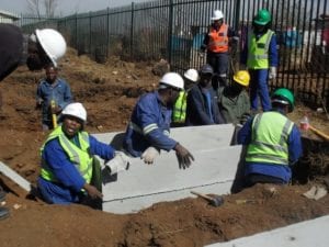 placing the concrete panels image