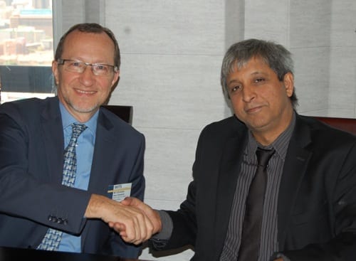 Total South Africa’s managing director and CEO, Christian des Closières and Prof. Adam Habib