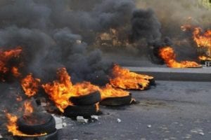 Burning tyres image