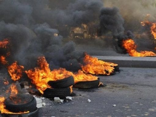 Burning tyres image