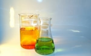 Science beakers image