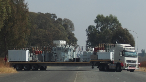 The 10 MVA mobile substation en route to Eskom.