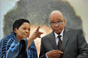 Minister of Water and Sanitation Nomvula Mokonyane and President Jacob Zuma