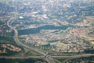 Road network aerial view