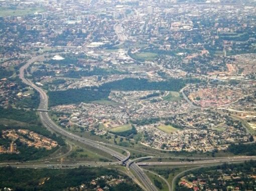 Road network aerial view