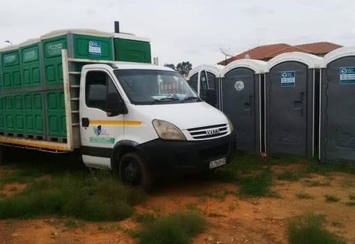 A truck delivers the mobile toilets Lizeka Tandwa News24