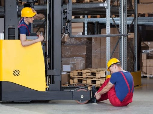 Forklift accident in storehouse