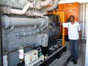 Kevin Ewers, maintenance manager, DPI Bellville generator room.