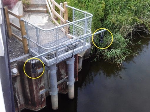 VEGAPULS WL61 sensors installed at a sluice site