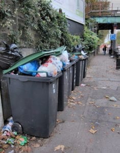 Rubbish went uncollected for five weeks during the strike. Photo: Alan Stanton