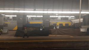 Construction underway on the Park Station platform railway lines