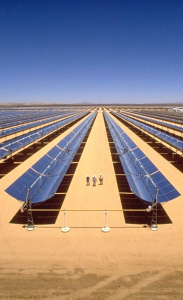 Parabolic troughs of a concentrated solar plant