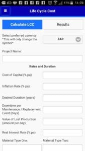 Sassda Lifecycle Cost App