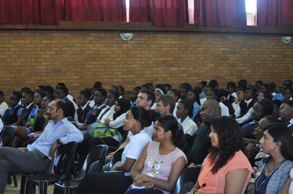 Guests and pupils at M H Joosub attend the launch of the Bokamoso programme. Picture: Llyod Lynch. 