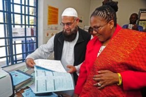 Gauteng Transport MEC, Ismail Vadi and Transport Minister Dipuo Peters.