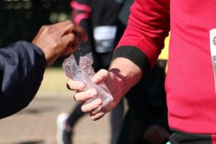 Thousands of water sachets will be distributed to runners during Cape Town's biggest races. Picture: Riante Naidoo.