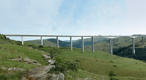 Architectural representation of the N2 Wild Coast Mtentu Bridge.