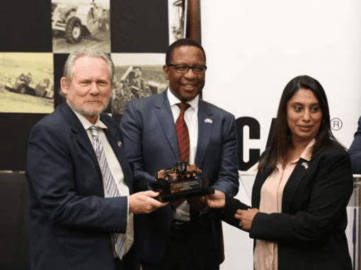 Minister Davies, Barloworld CEO Emmy Leeka and Caterpillar Managing Director Zakieya Parker