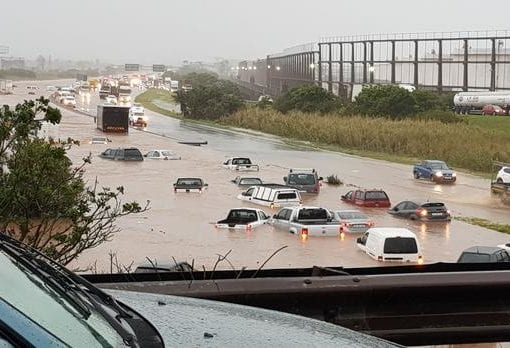 Traffic on the N2 at the old airport at Isipingo. Picture Bluff Community WhatsApp