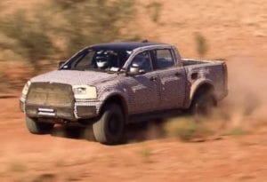 Ford ranger raptor during testing