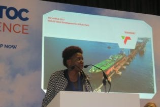 Lwandile Mabuza, Senior Operations Manager for Transnet National Ports Authority’s (TNPA) Port of Durban's Point and Leisure Precinct, addressing the Tech TOC session at the African Terminal Operators’ Conference (TOC Africa) in Durban on Tuesday, 5 December 2017.