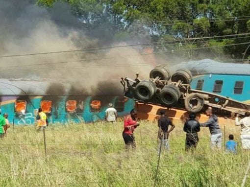 A Shosholoza Meyl train was en route to Johannesburg from Port Elizabeth when it collided with a truck at the Geneva level crossing in the Free State Photo: Arrive Alive