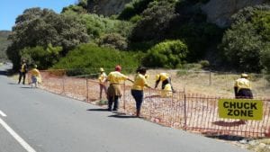 Plastics SA Cape Town Cycle Tour clean up crew at work