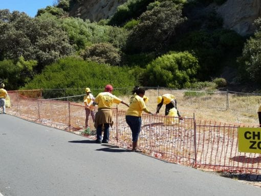 Plastics SA Cape Town Cycle Tour clean up crew at work