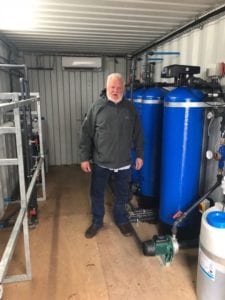 Kobus Pretorius in his desalination plant