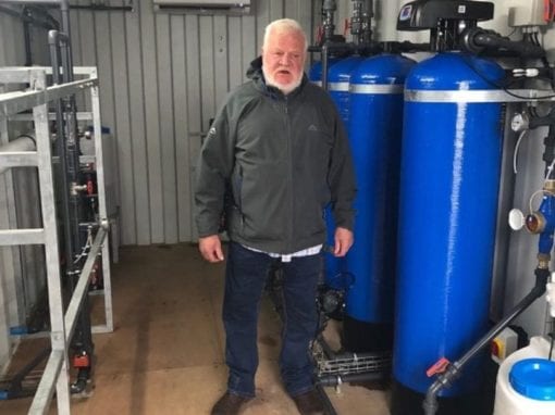 Kobus Pretorius in his desalination plant