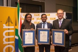Accepting the winning certificates on behalf of SMEC South Africa were, L – R: Bongani Mthombeni-Möller, Strategic Business Development Executive and Gauteng South Regional Manager; Kresen Manicum, KZN Regional Manager and Executive Board Member; and Andre van der Walt, Gauteng North Regional Manager and General Manager Energy and Resources Africa Division.Body Content