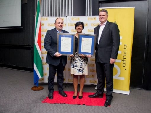 Averda South Africa walked away with four category wins at the recent PMR business excellence awards. At the awards ceremony as from left: Averda Managing Director Johan van den Berg, Sustainability Head Brindha Roberts and Operations Director Hein van Waveren. Picture: Supplied