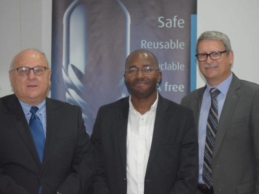(FLTR): Bernhard Mahl (outgoing chairman), Mxolisi Khutama (2019 Chairman) and Anton Hanekom (Executive Director)