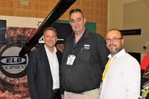 Paul Harwood, managing director of Westrade Group, Phillip McCallum, product manager for ELB and Stuart Hillyard, Westrade Group business development manager at the recent International No-Dig 2018 South Africa Conference and Exhibition in Cape Town