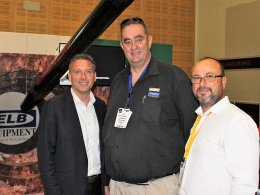 Paul Harwood, managing director of Westrade Group, Phillip McCallum, product manager for ELB and Stuart Hillyard, Westrade Group business development manager at the recent International No-Dig 2018 South Africa Conference and Exhibition in Cape Town