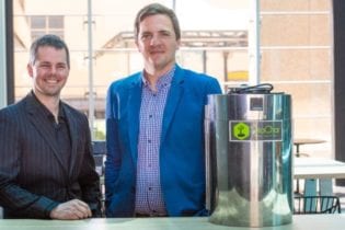 South Australian entrepreneurs Lewis Dunnigan and Benjamin Morton have invented a compost device that will turn organic waste into fertilizer within a matter of hours.