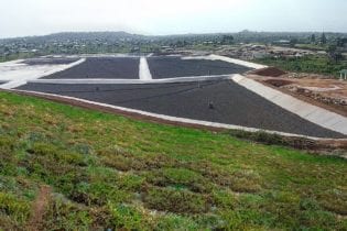 Sanitary landfill cells at Monrovia Landfill