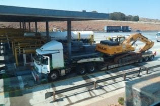 Yellow equipment transport