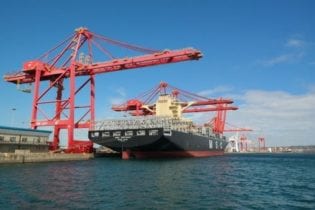 Durban port with MSC vessel