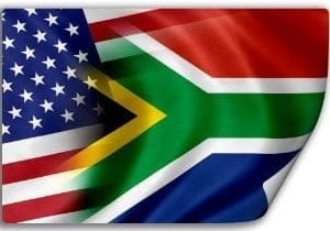 South african and US flag image