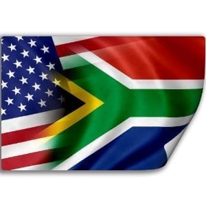 South african and US flag image