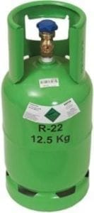 Green R-22 gas cannister