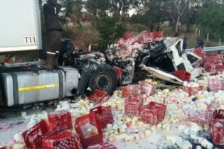 Dairy truck crash