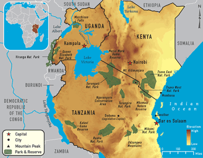 East Africa map image