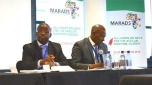 Left CEO Tsietsi Mokhele and COO Sobantu Tiyali - Chairing the Heads of Maritime Administration Conference in Sandton