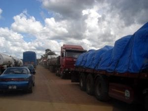 Truck traffic jam image