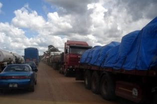 Truck traffic jam image