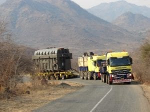 Cahora Bassa transformer being transported